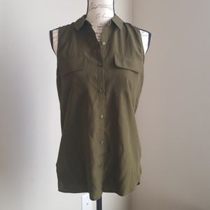 Express olive greed embroidered shirt